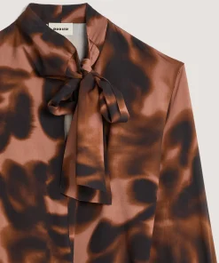 Best Rodier Chemise lavallière imprimée marron