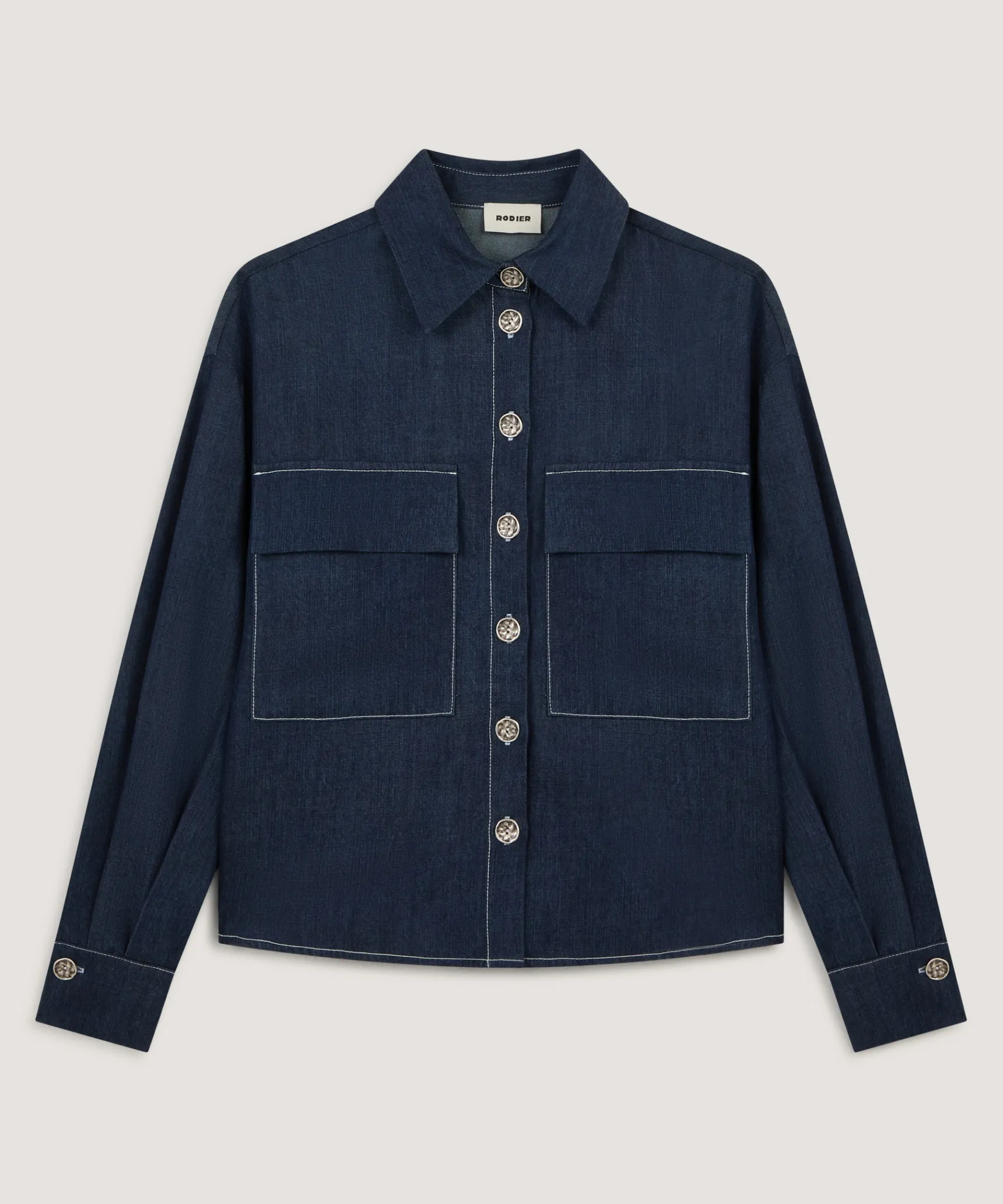 Rodier Chemise oversize jean bleu denim