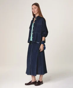 Rodier Chemise oversize jean bleu denim