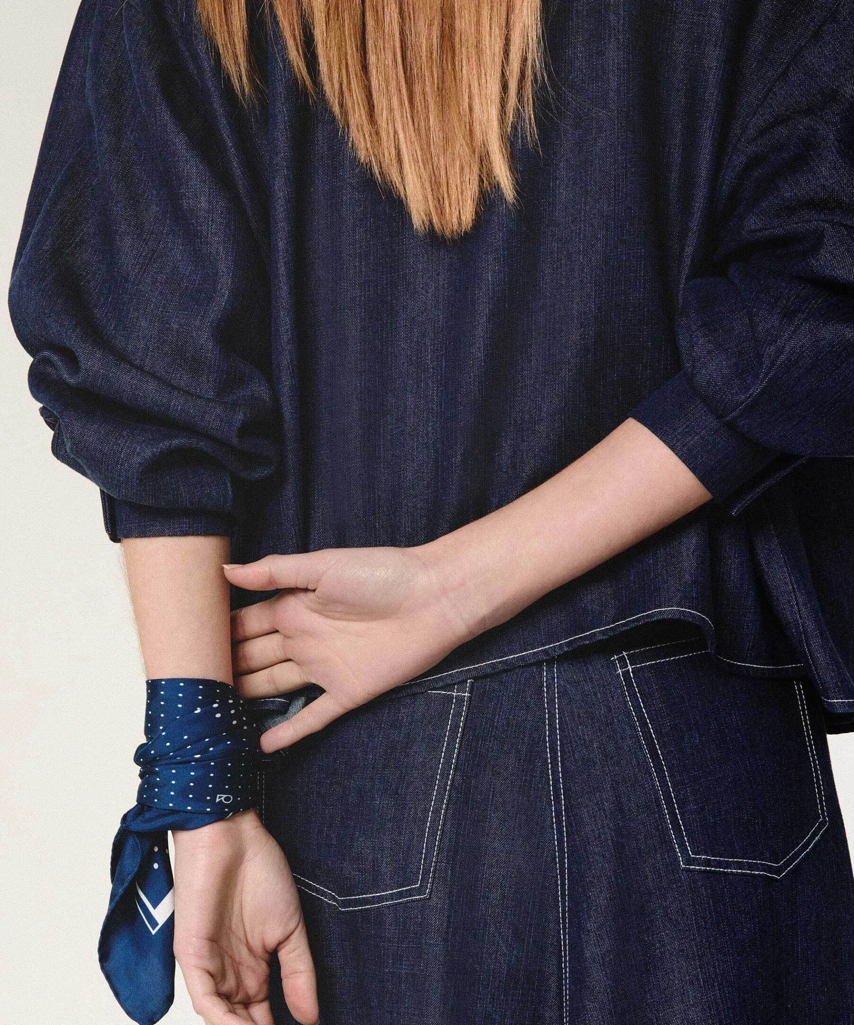 Rodier Chemise oversize jean bleu denim