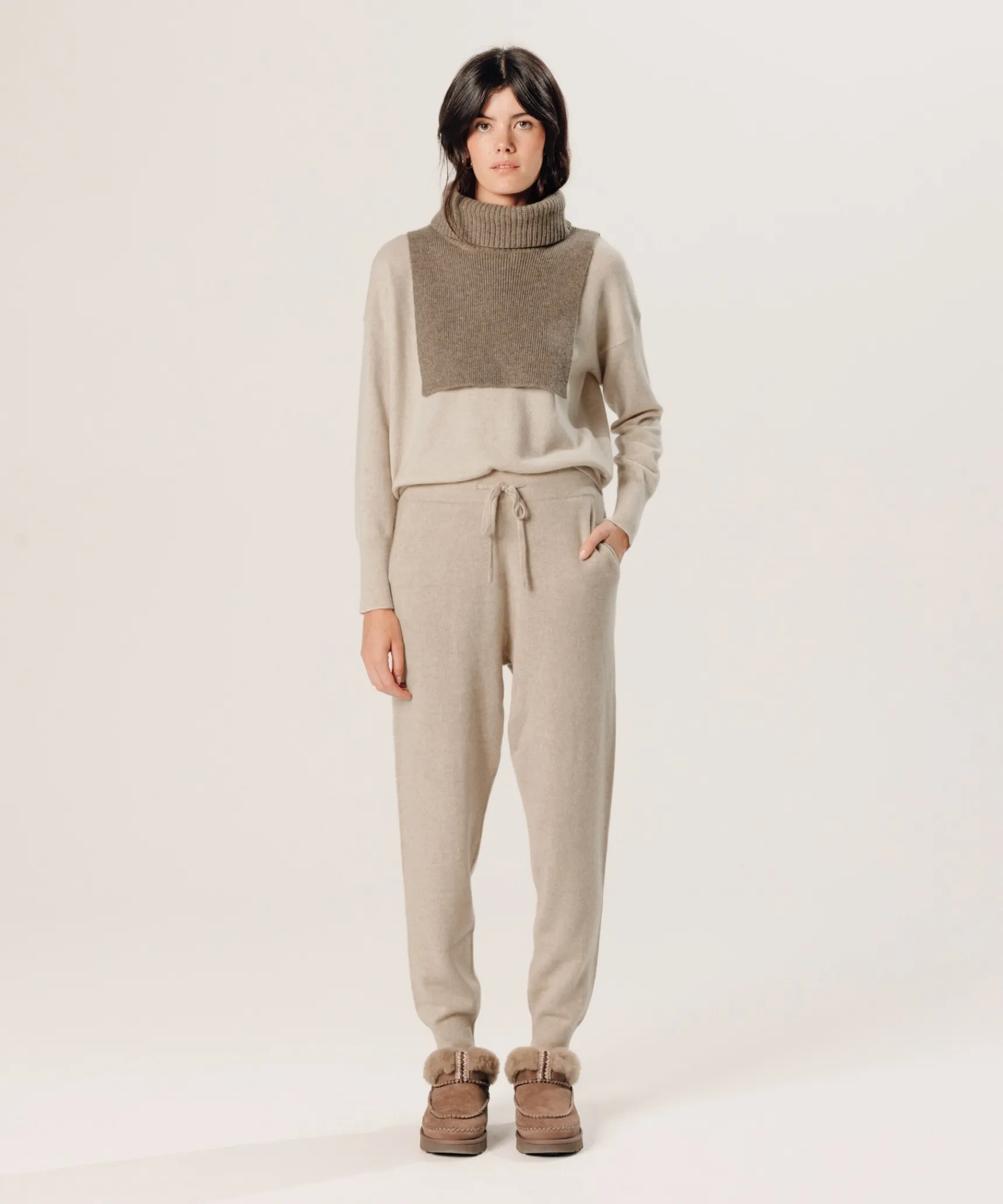 Best Rodier Col en cachemire beige