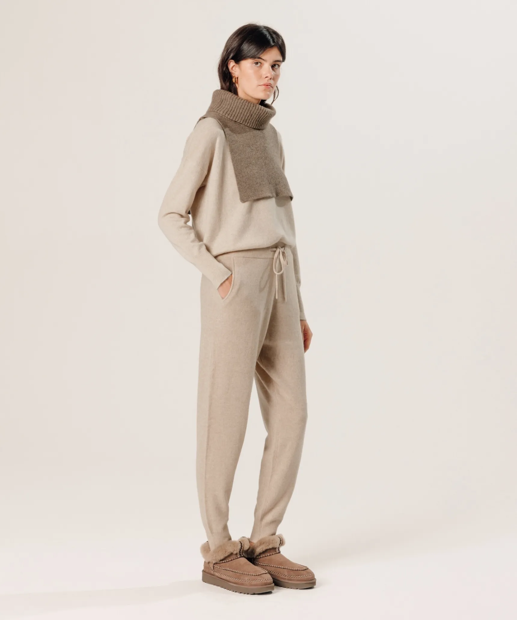 Best Rodier Col en cachemire beige