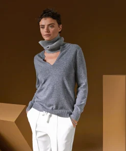 Online Rodier Col en cachemire gris clair