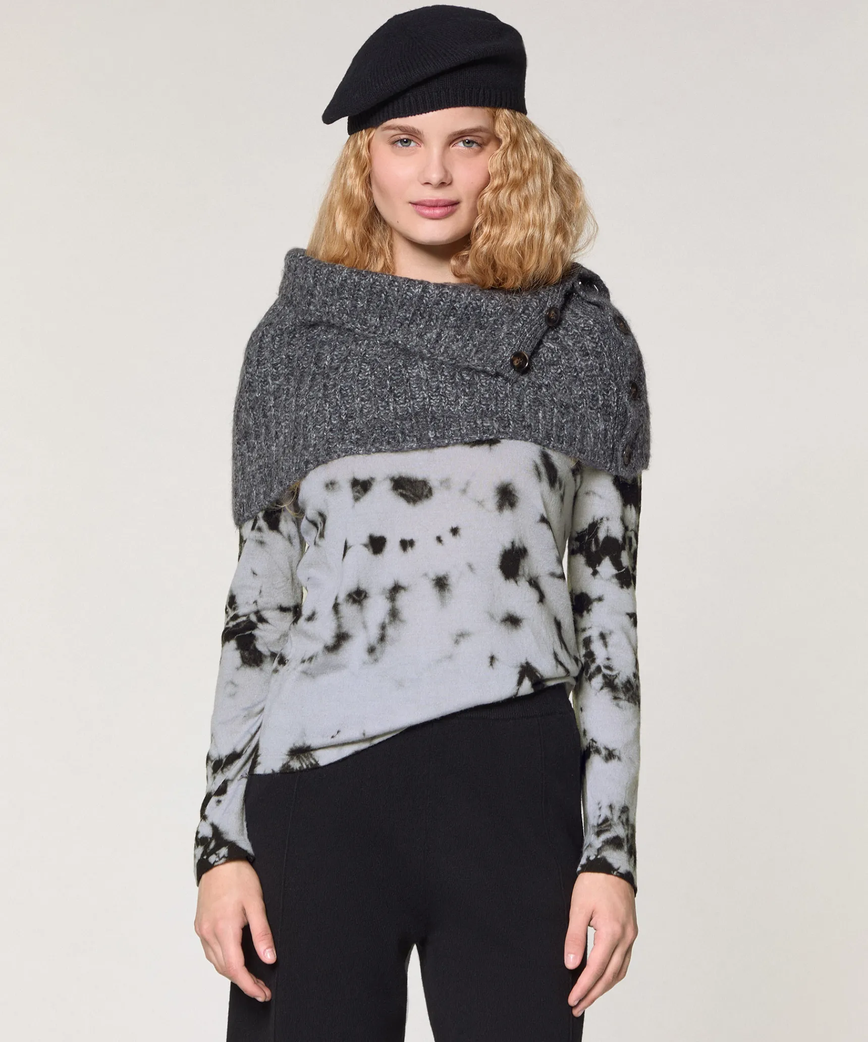 Best Rodier Col en grosse maille gris chiné