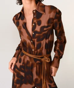 Discount Rodier Combinaison imprimée marron