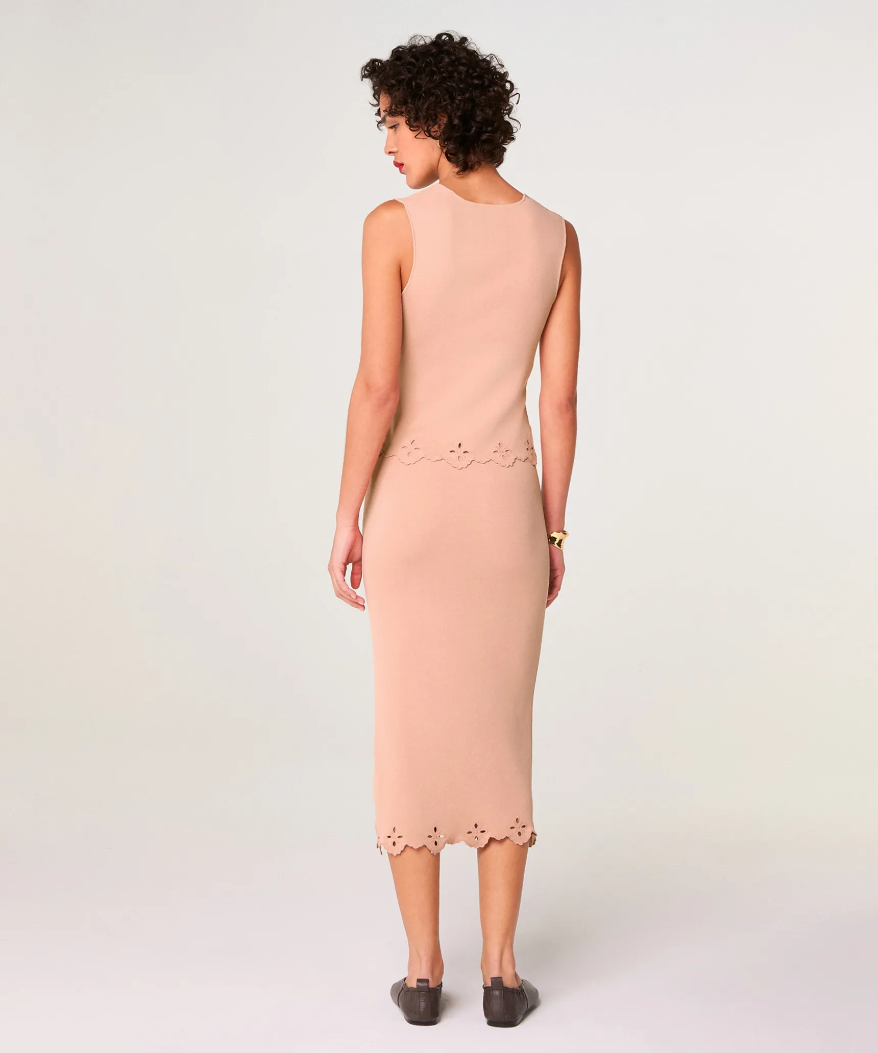 Clearance Rodier Débardeur brodé rose poudré