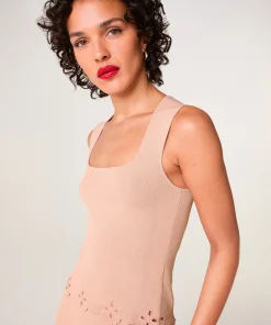 Clearance Rodier Débardeur brodé rose poudré