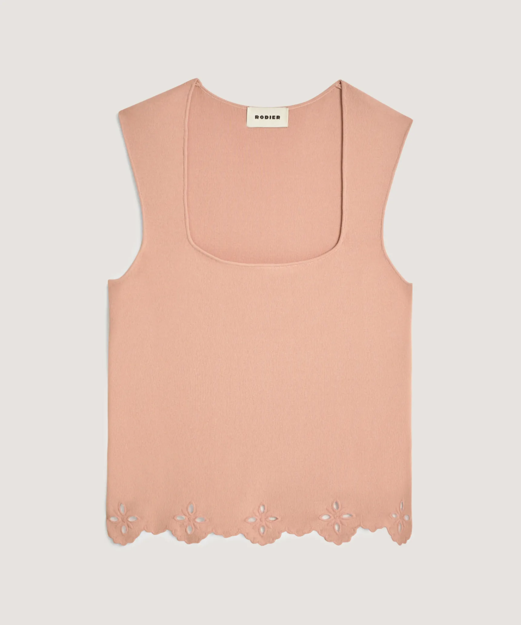 Clearance Rodier Débardeur brodé rose poudré