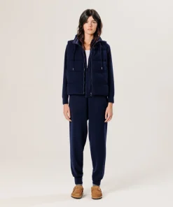 New Rodier Doudoune sans manches en cachemire bleu marine