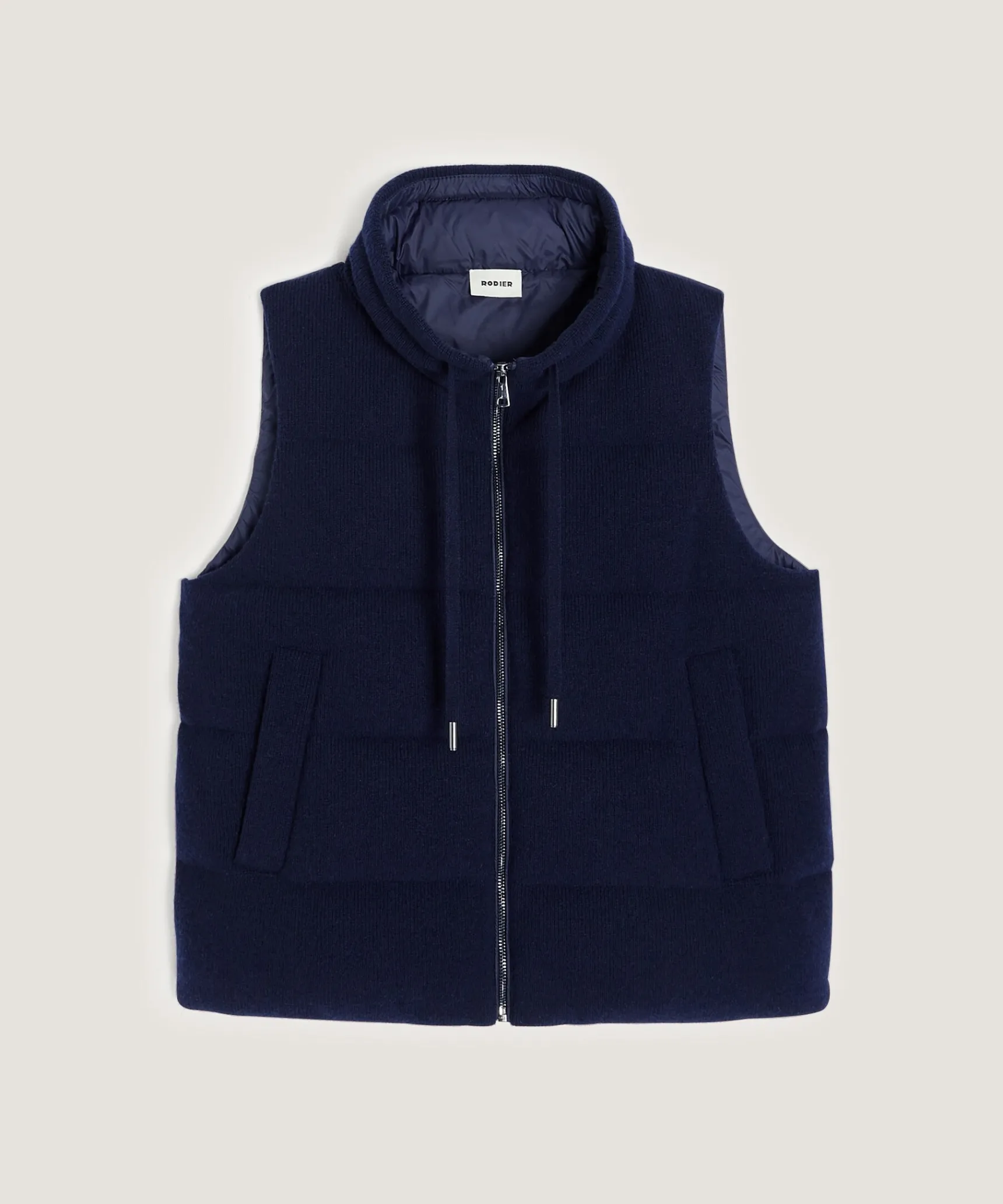 New Rodier Doudoune sans manches en cachemire bleu marine