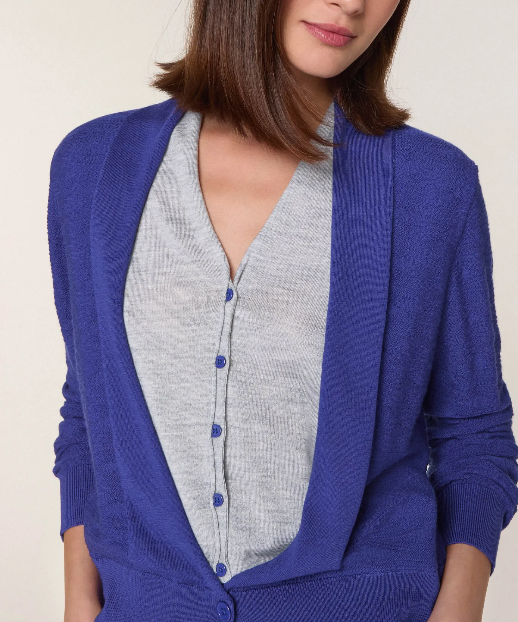 Online Rodier Gilet 2 en 1 en laine mérinos bleu outremer