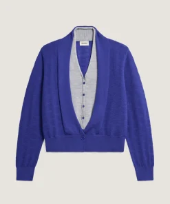 Online Rodier Gilet 2 en 1 en laine mérinos bleu outremer