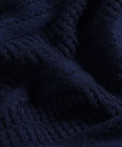 Outlet Rodier Gilet ajouré en cachemire bleu marine