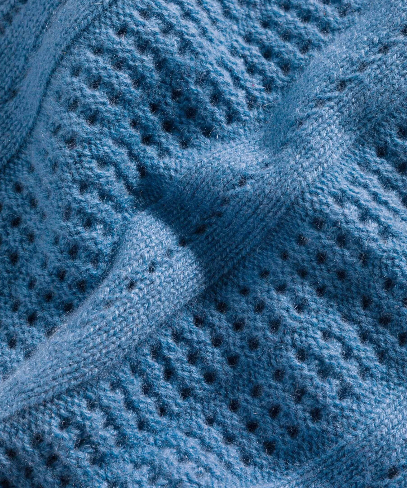 Rodier Gilet ajouré en cachemire bleu gris