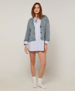 Sale Rodier Gilet court chiné bleu