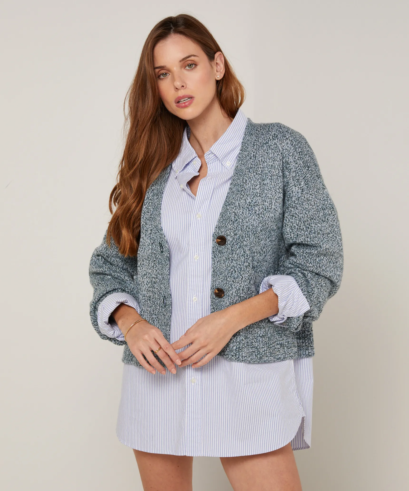 Sale Rodier Gilet court chiné bleu