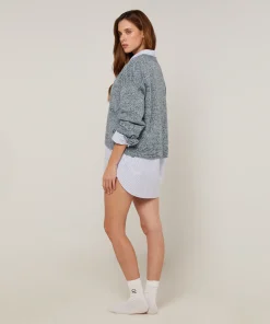 Sale Rodier Gilet court chiné bleu