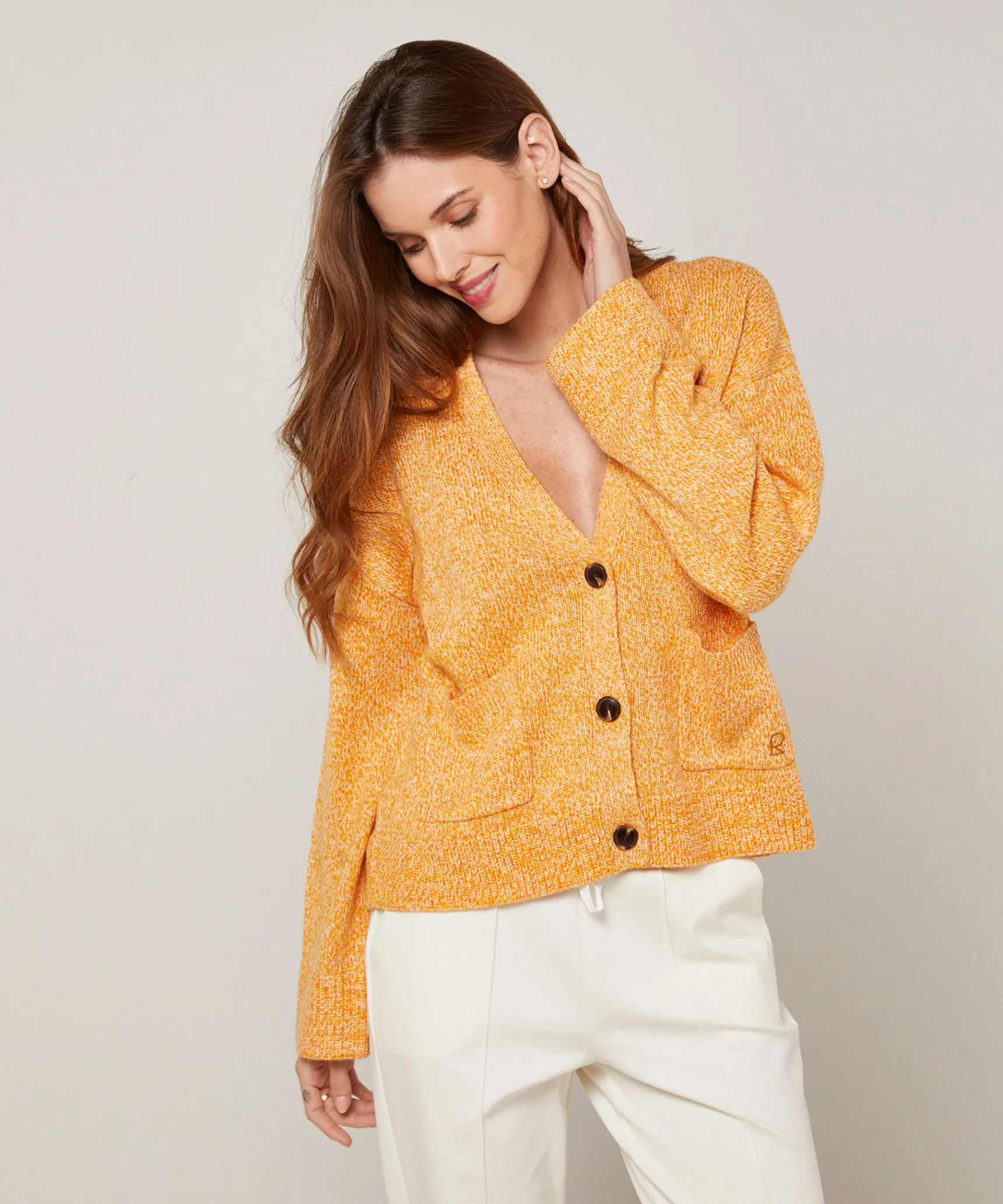 Discount Rodier Gilet court chiné jaune