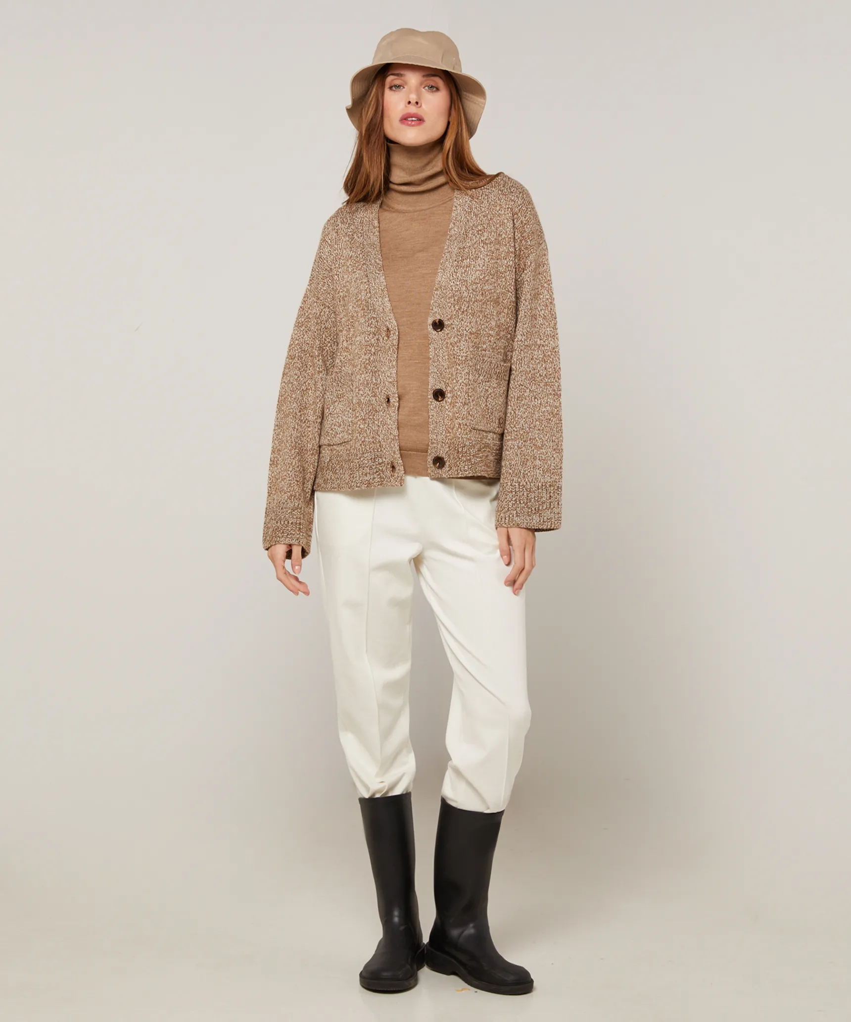 Sale Rodier Gilet court chiné marron