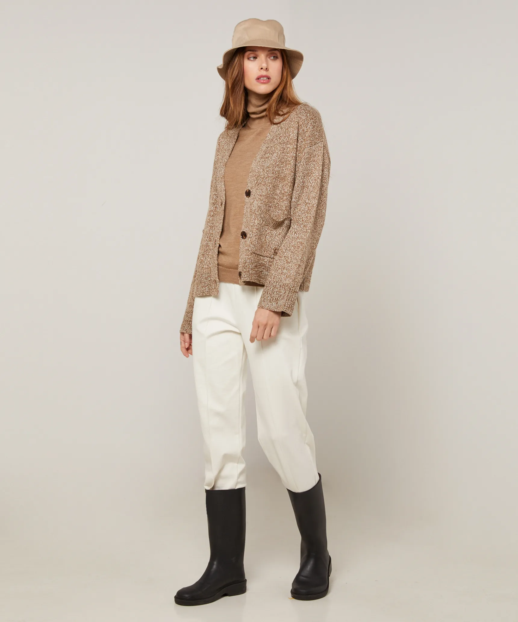 Sale Rodier Gilet court chiné marron