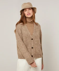 Sale Rodier Gilet court chiné marron