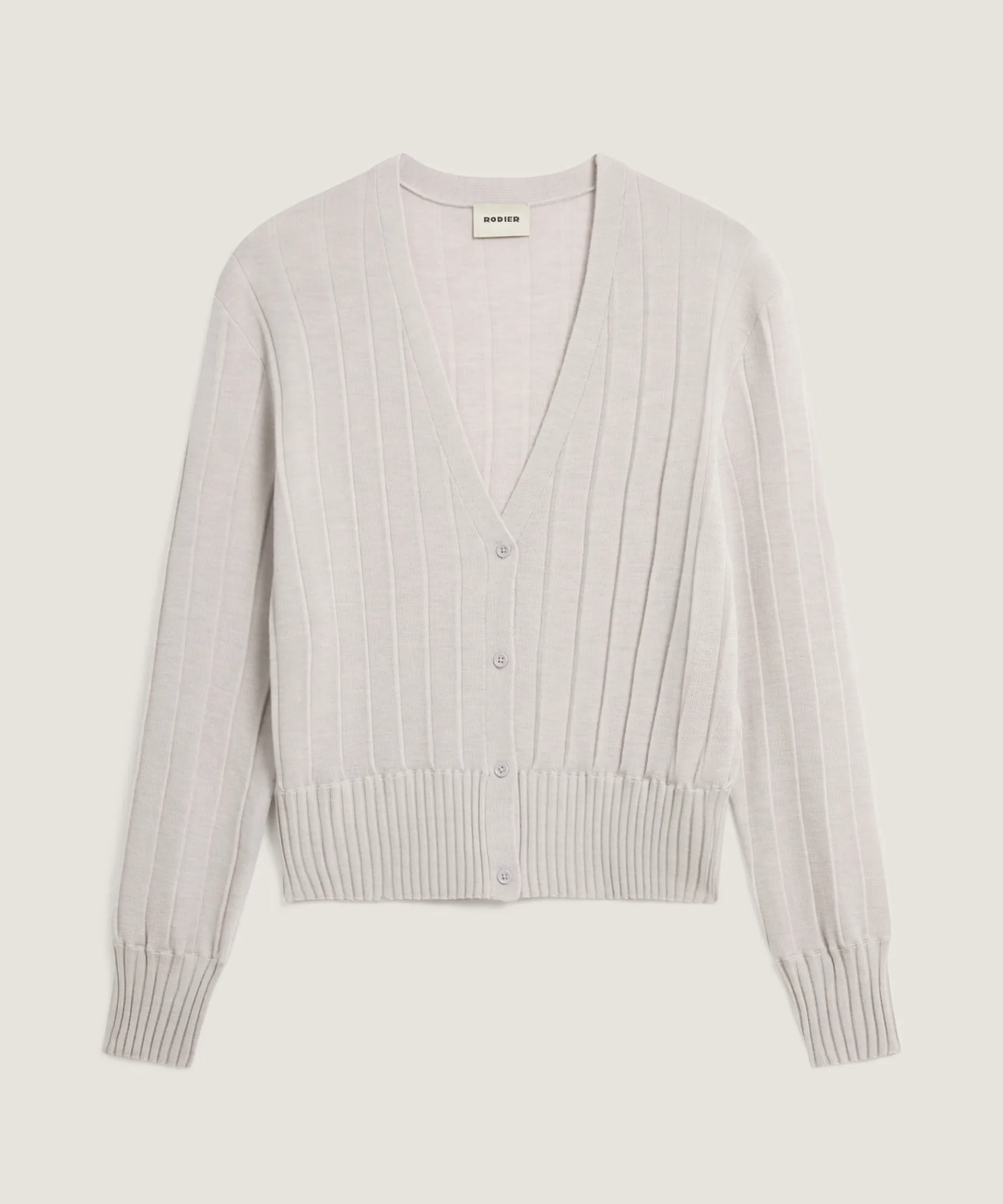 New Rodier Gilet court en laine mérinos blanc