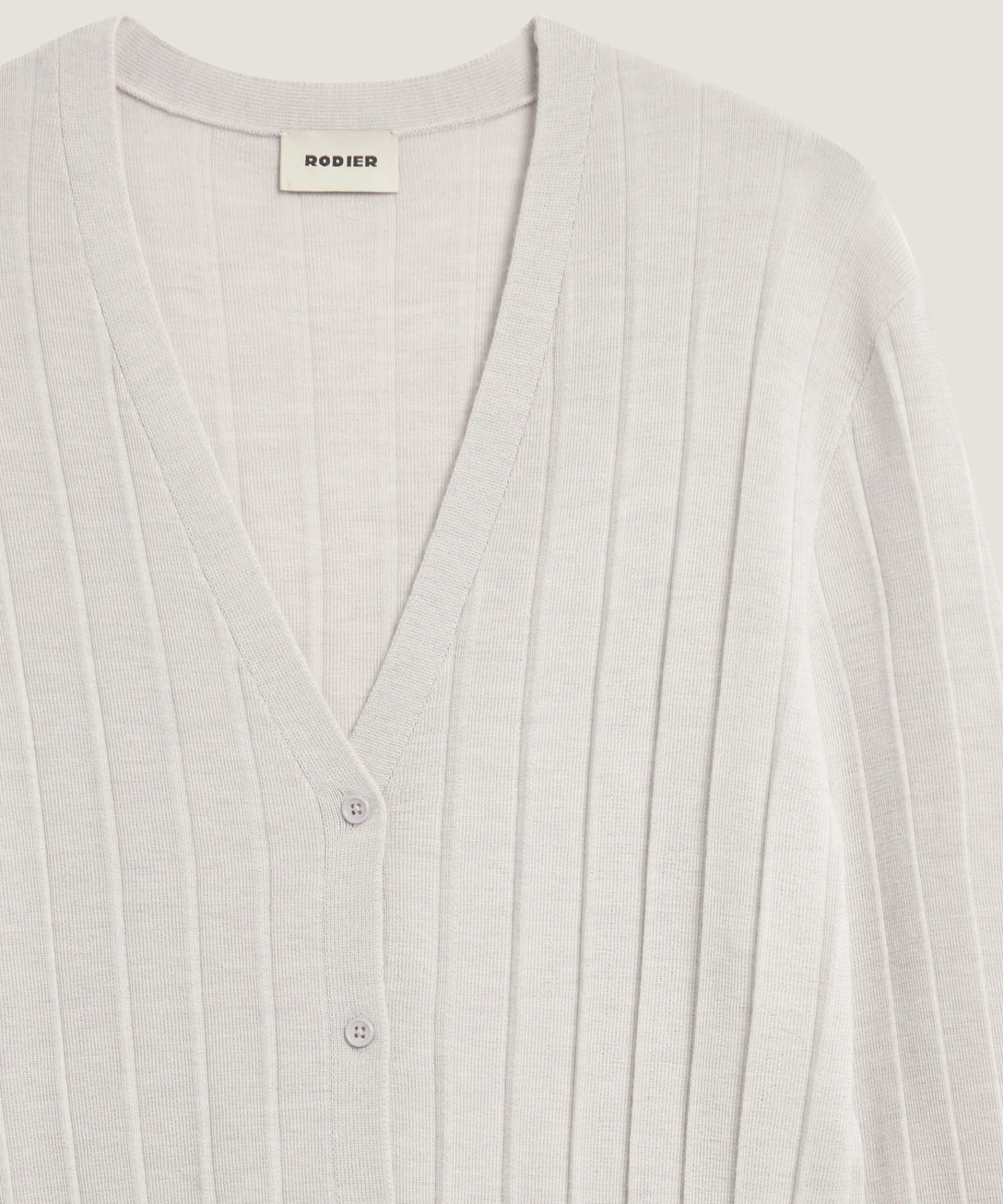New Rodier Gilet court en laine mérinos blanc