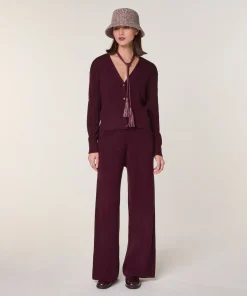 New Rodier Gilet court en laine mérinos violet aubergine