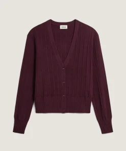 New Rodier Gilet court en laine mérinos violet aubergine
