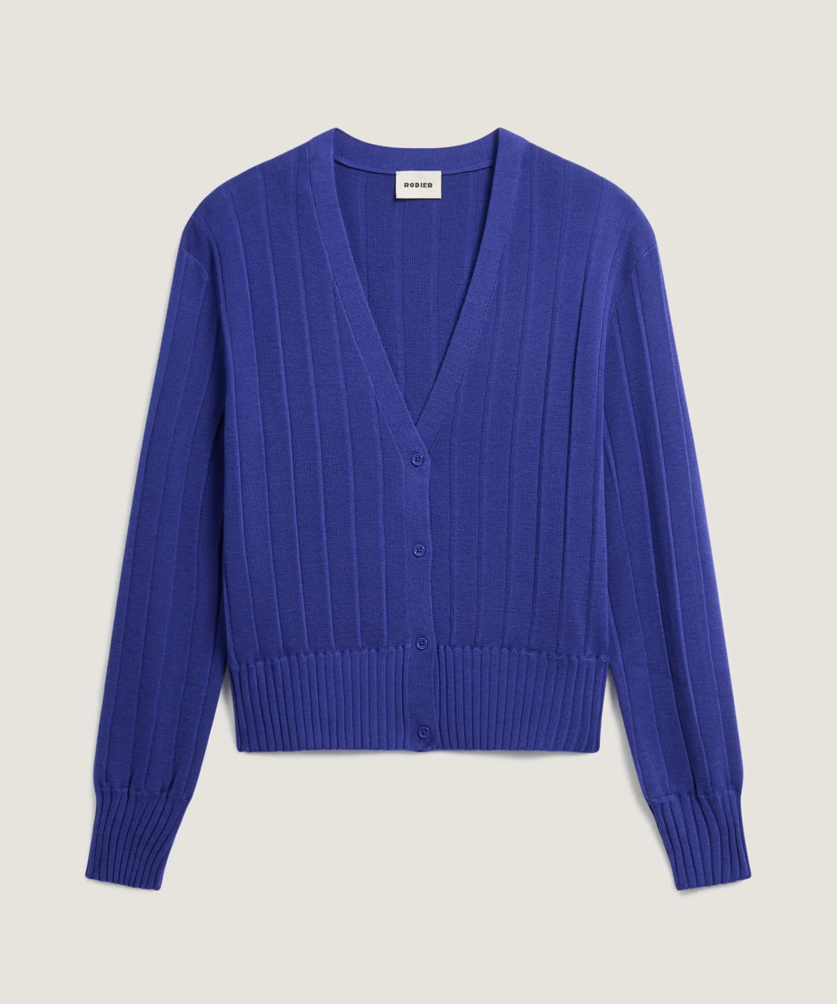 Outlet Rodier Gilet court en laine mérinos bleu outremer