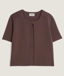 Rodier Gilet court manches courtes marron écorce