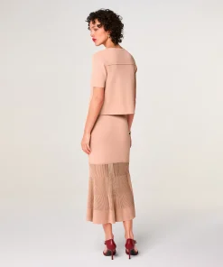 Best Rodier Gilet court manches courtes rose poudré