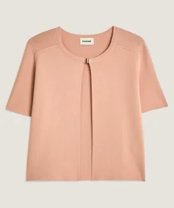 Best Rodier Gilet court manches courtes rose poudré