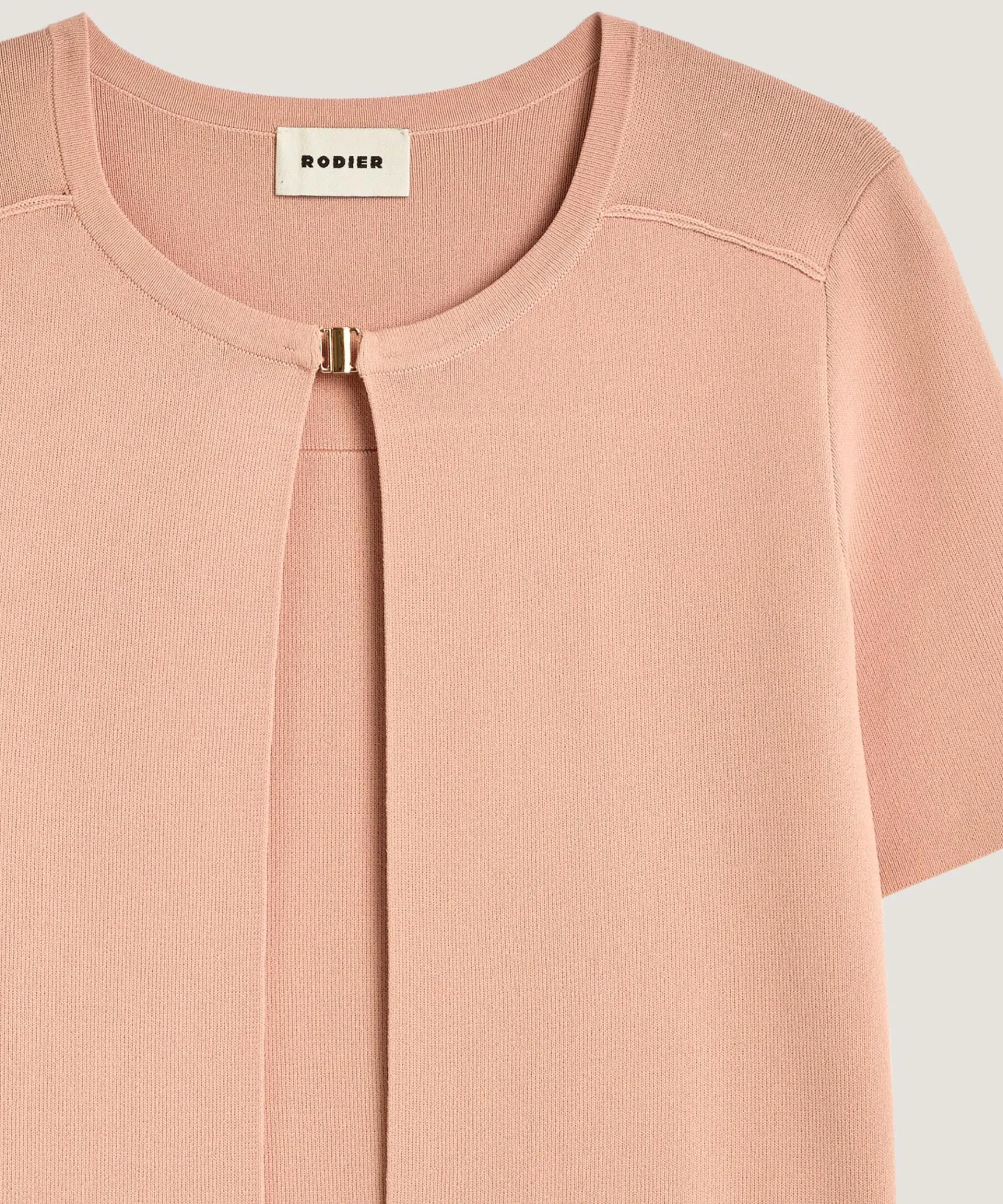 Best Rodier Gilet court manches courtes rose poudré