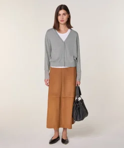 Rodier Gilet dentelle en laine gris foncé