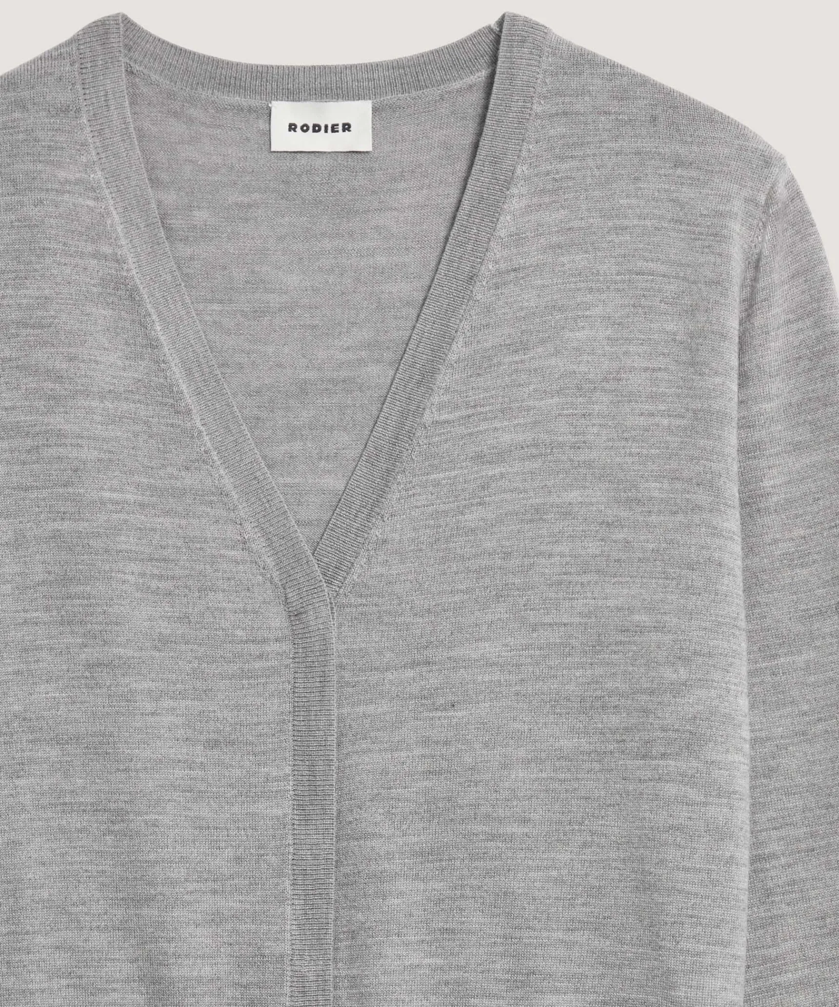 Rodier Gilet dentelle en laine gris foncé