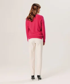 Outlet Rodier Gilet en cachemire rose geranium