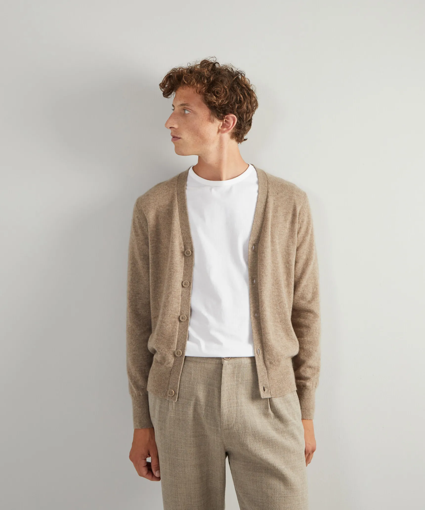 New Rodier Gilet en cachemire 2 fils taupe