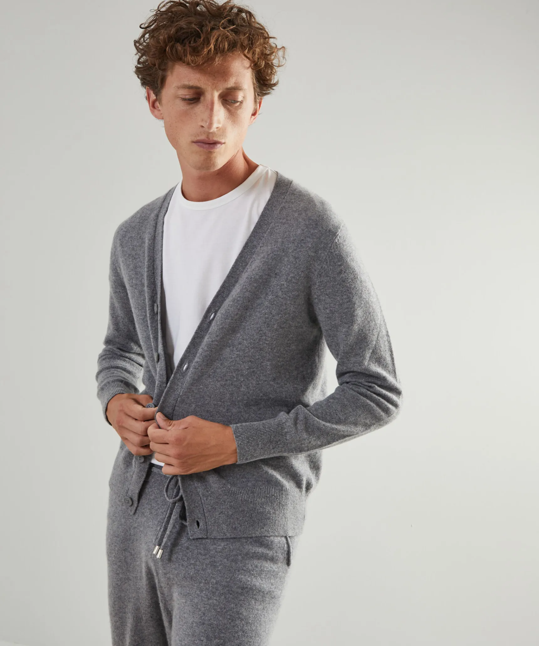 Hot Rodier Gilet en cachemire 2 fils gris moyen