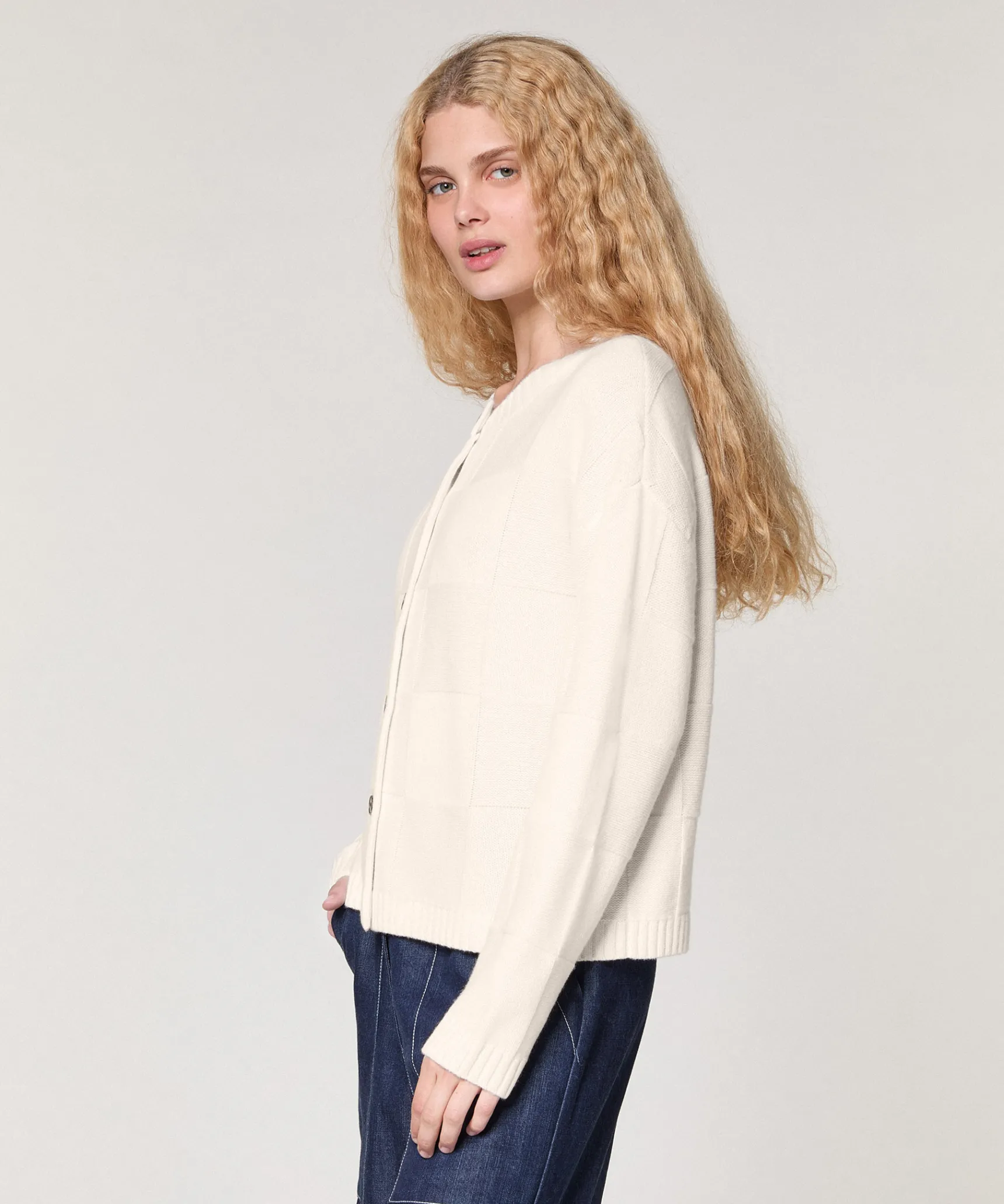 Clearance Rodier Gilet en laine fantaisie blanc écru