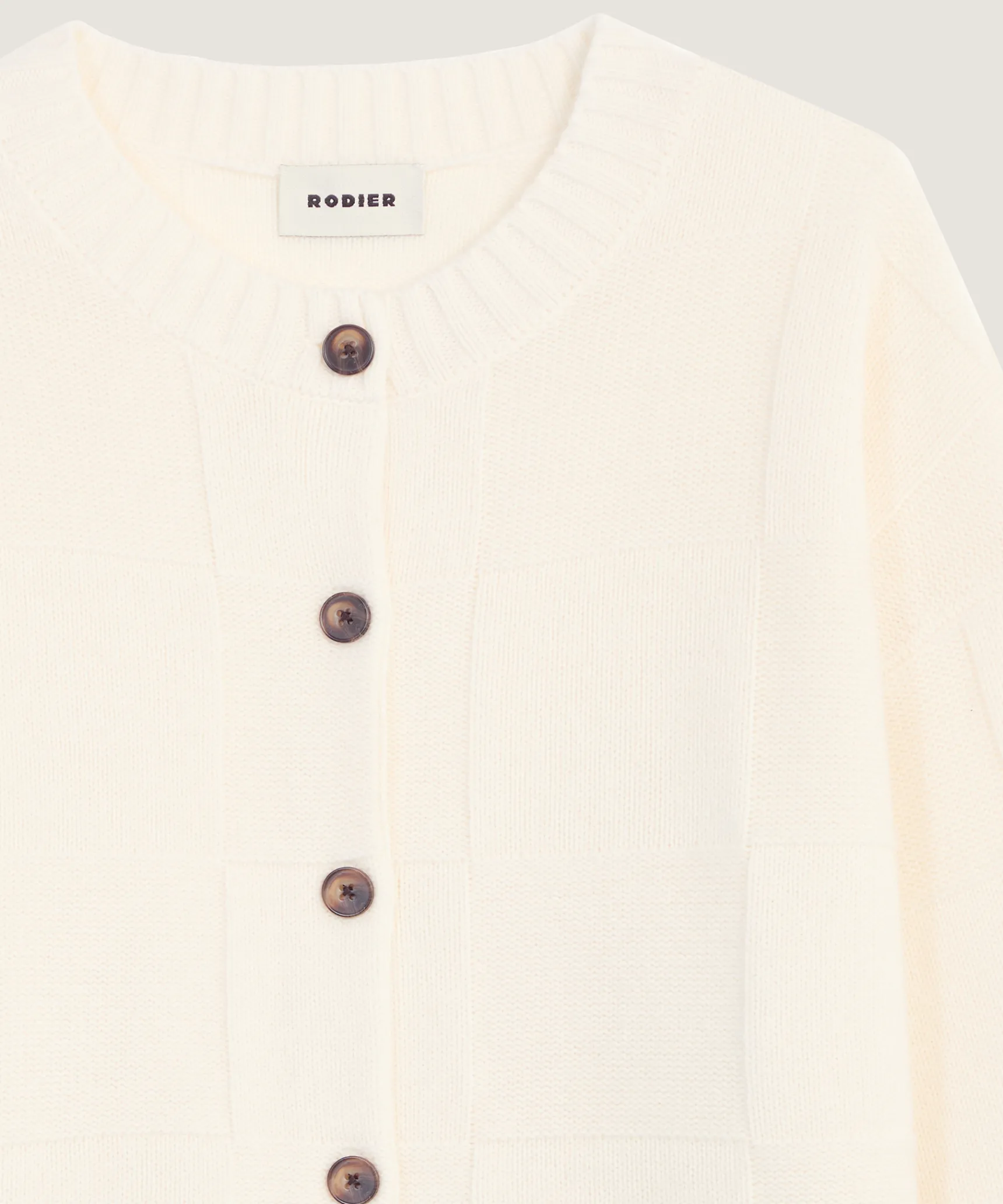 Clearance Rodier Gilet en laine fantaisie blanc écru