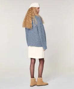 Online Rodier Gilet oversize grosse maille bleu