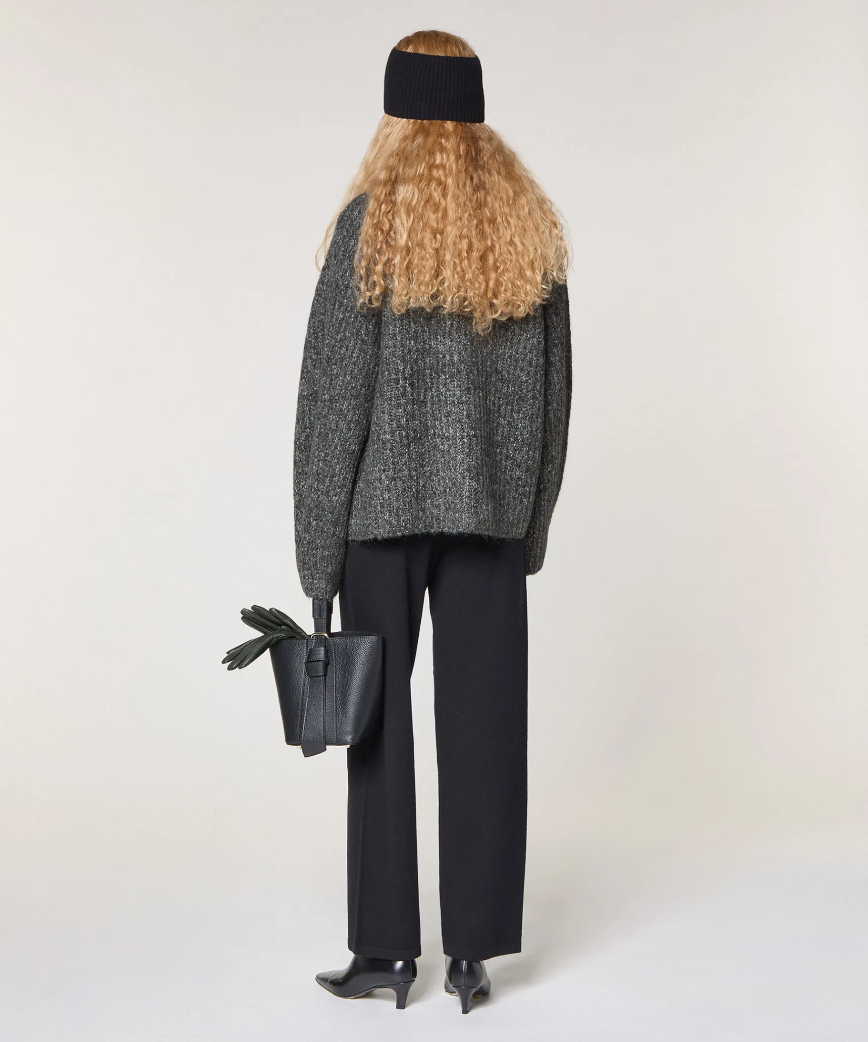 Sale Rodier Gilet oversize grosse maille gris chiné