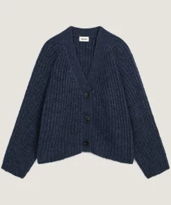 New Rodier Gilet oversize grosse maille bleu marine
