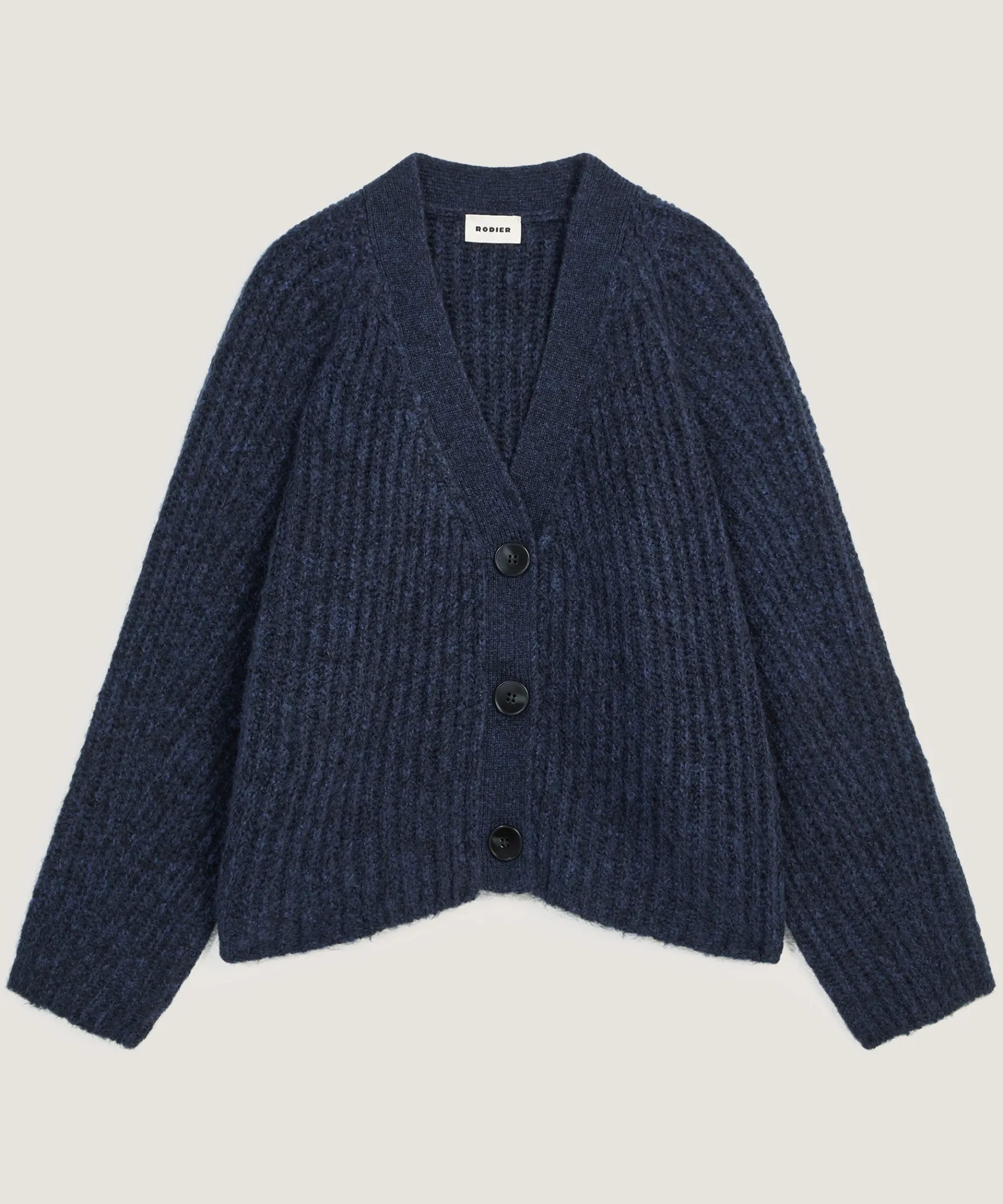 New Rodier Gilet oversize grosse maille bleu marine