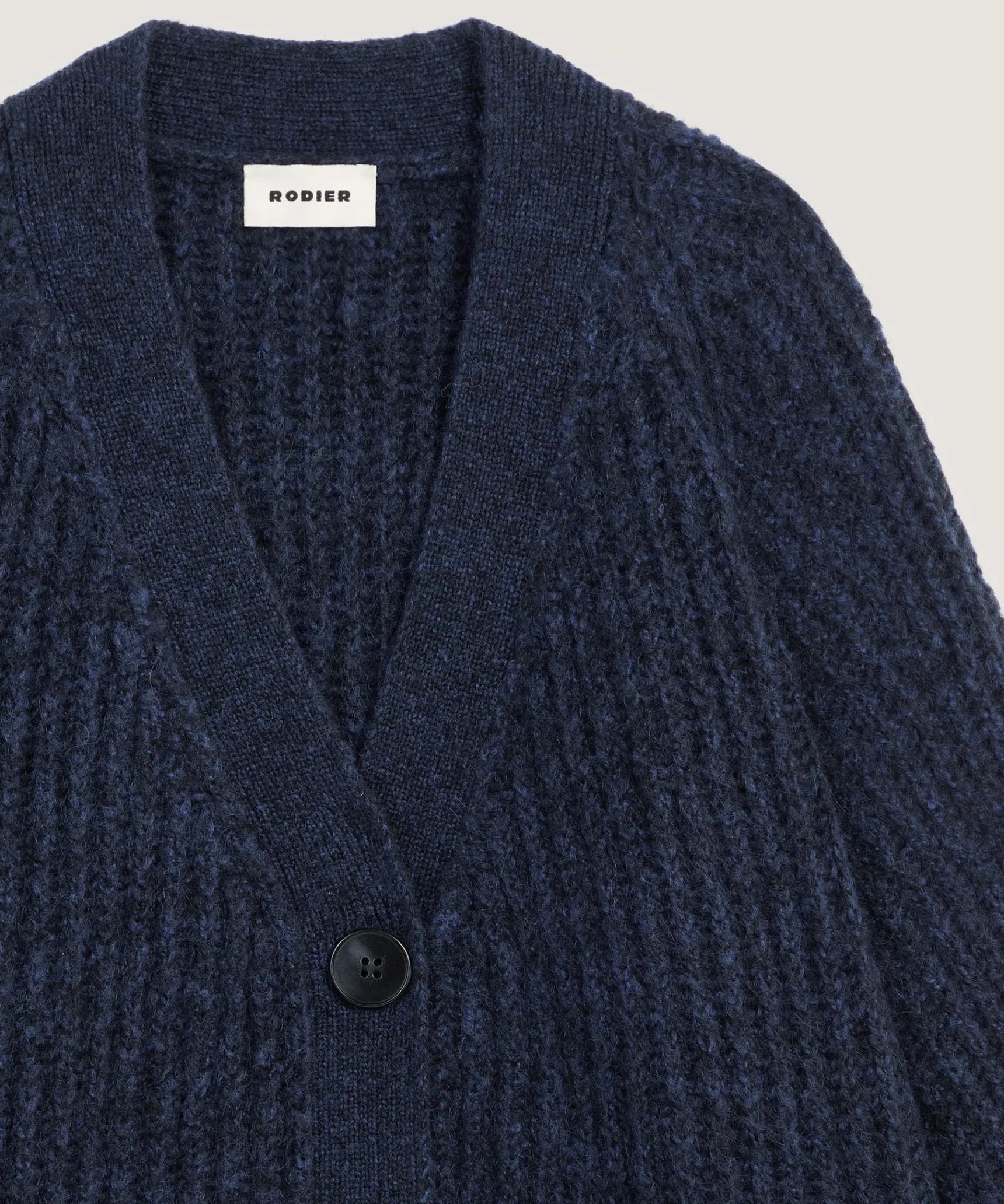 New Rodier Gilet oversize grosse maille bleu marine