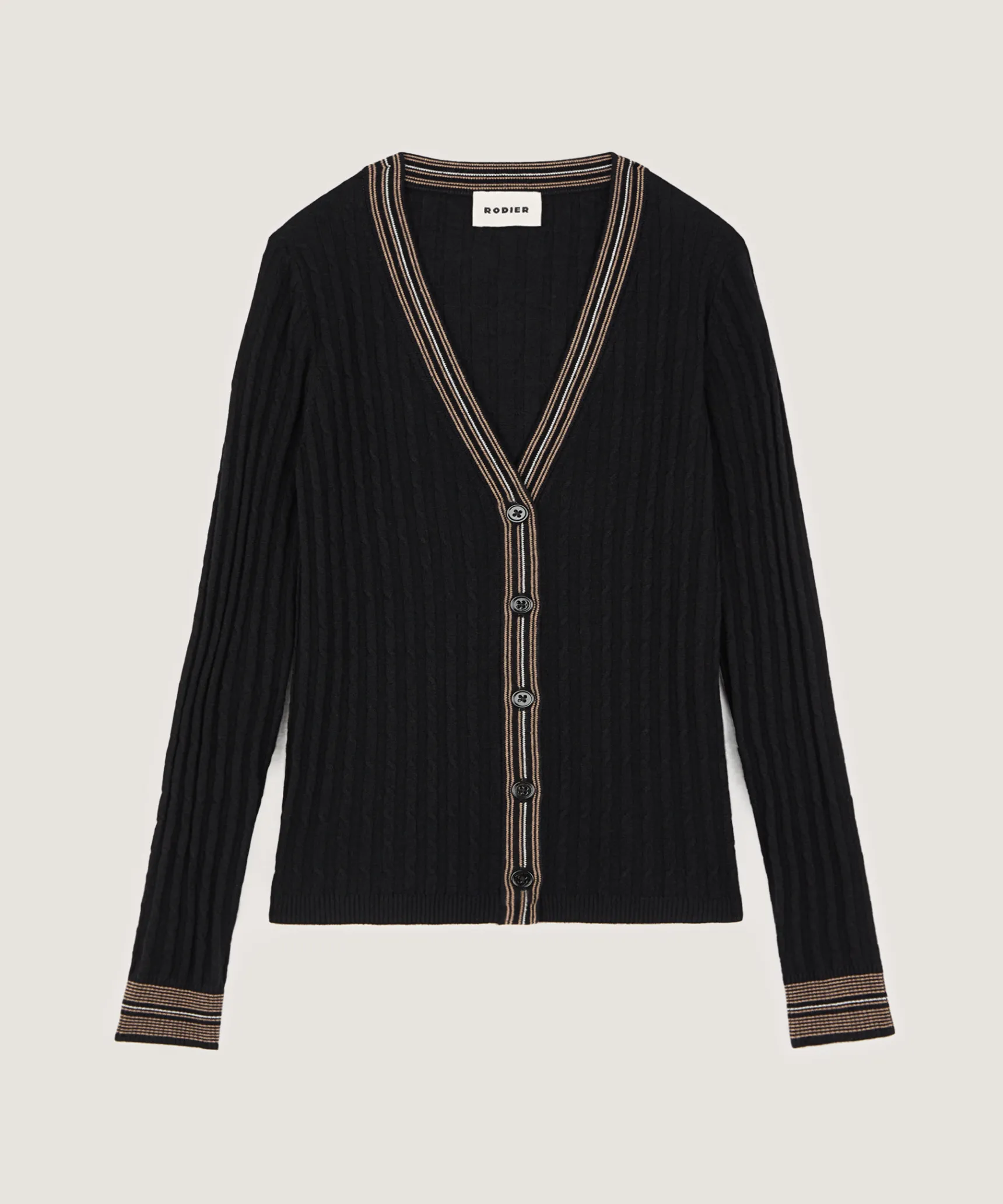 Online Rodier Gilet torsades noir