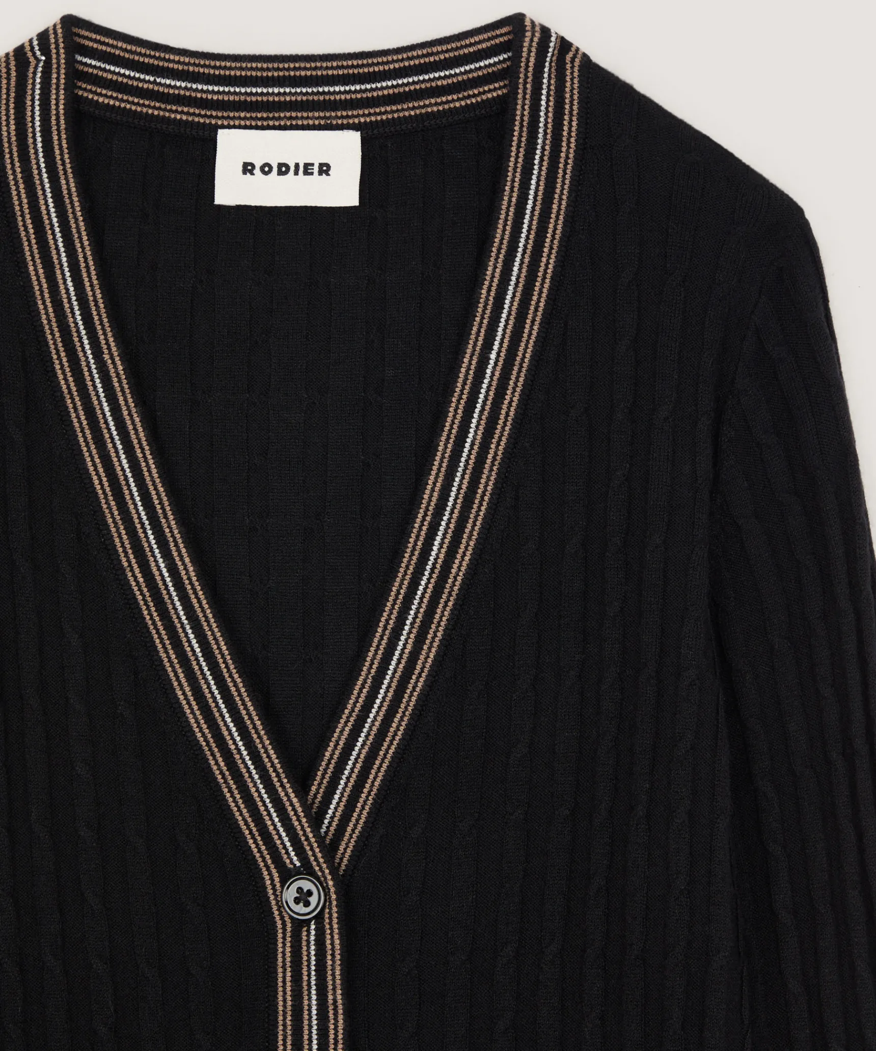 Online Rodier Gilet torsades noir