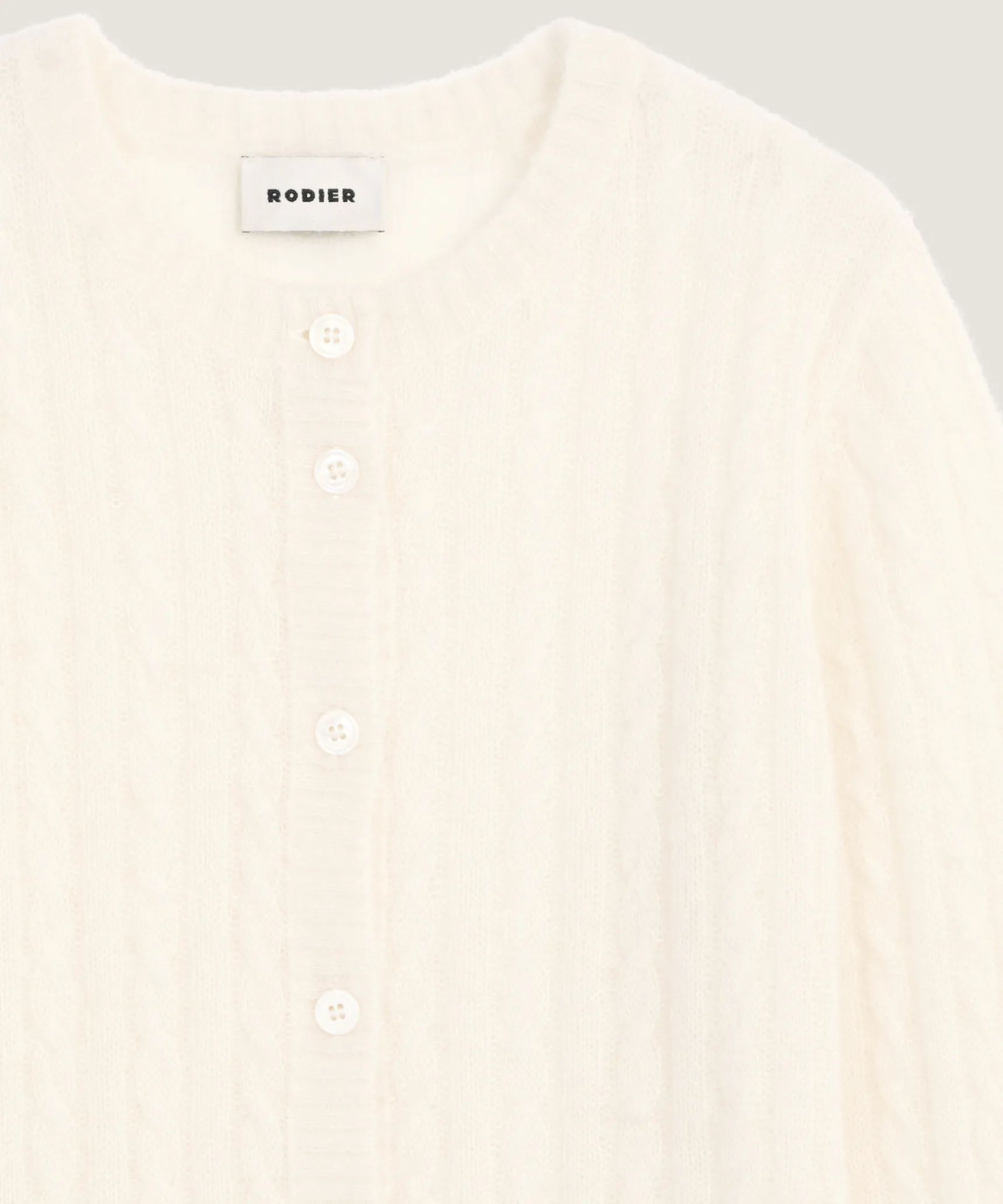 Discount Rodier Gilet torsades en alpaga blanc écru