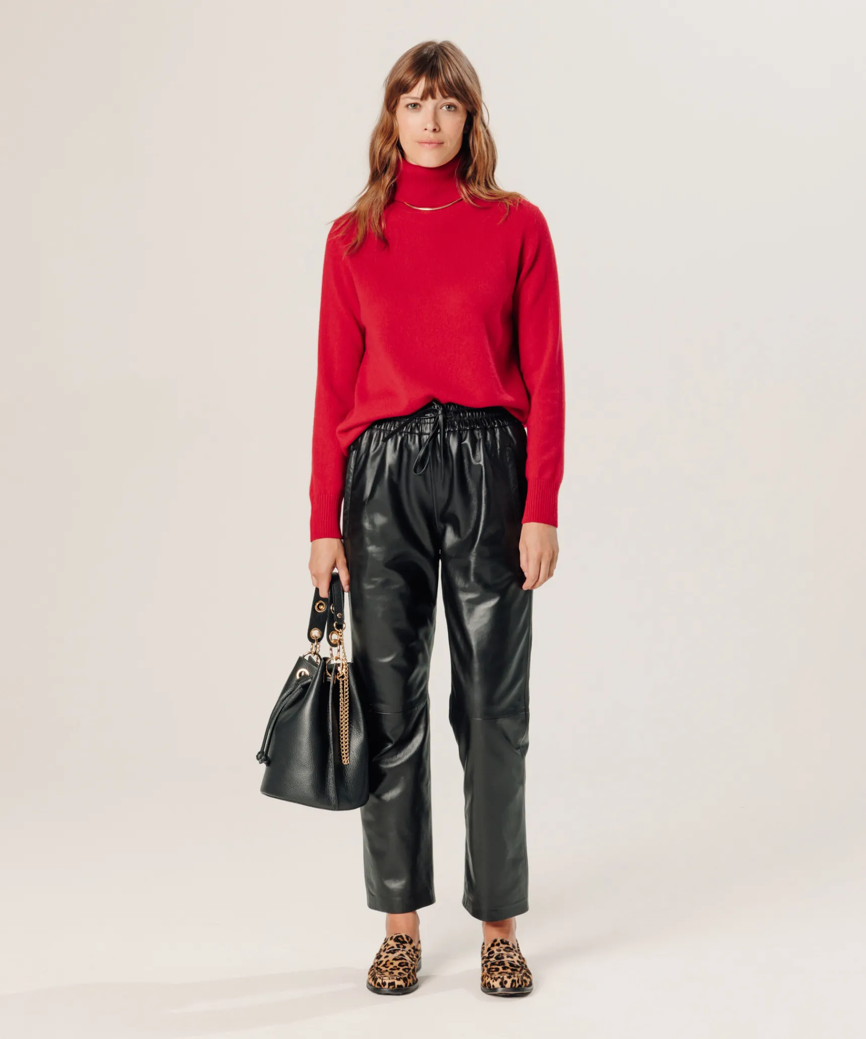 Online Rodier Jogging en cuir noir